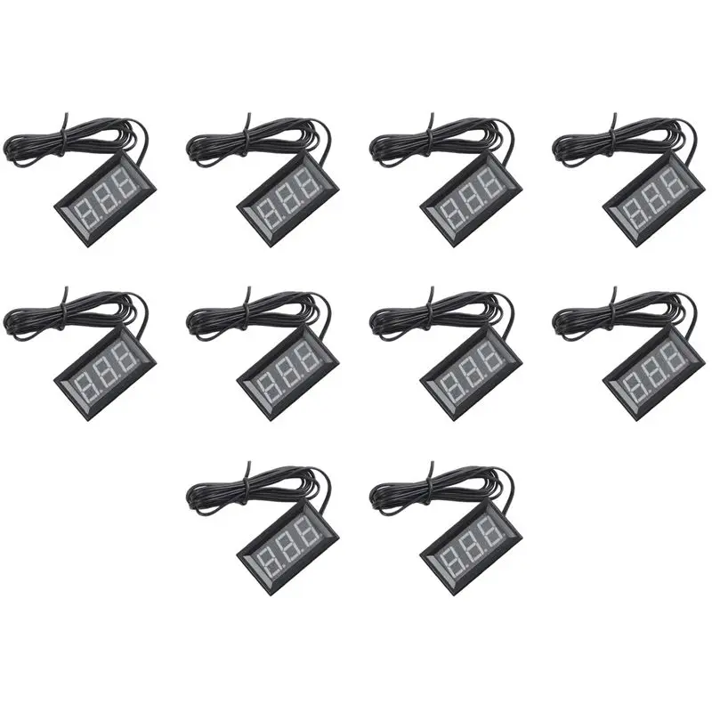 10X DC 5-12 V - 50-110 Degree C Digital Thermometer Thermometer Refrigerator Temperature Detector With Probe Blue