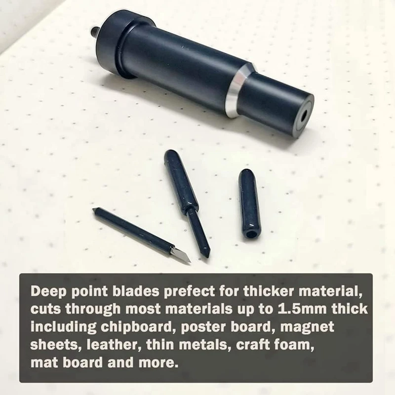Cuchilla de corte profundo y soporte de herramientas de corte profundo, Metal negro para Cricut Maker 3, Cricut Explore 3, 2, Air 2, plóter de