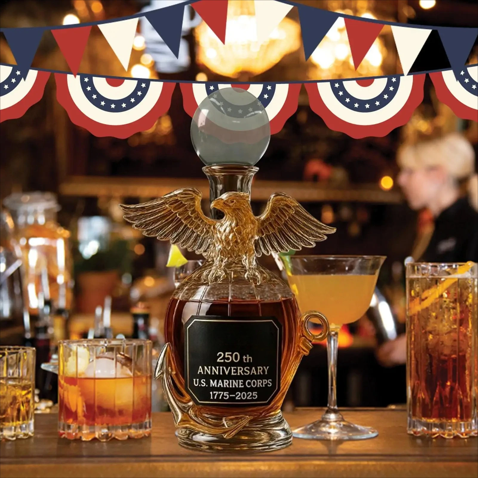 

Whiskey Decanter Eagle Shaped Whiskey Glass Decanter Animal Statue Commemorative Wine Bottle for Men Women Collectible Cabinet