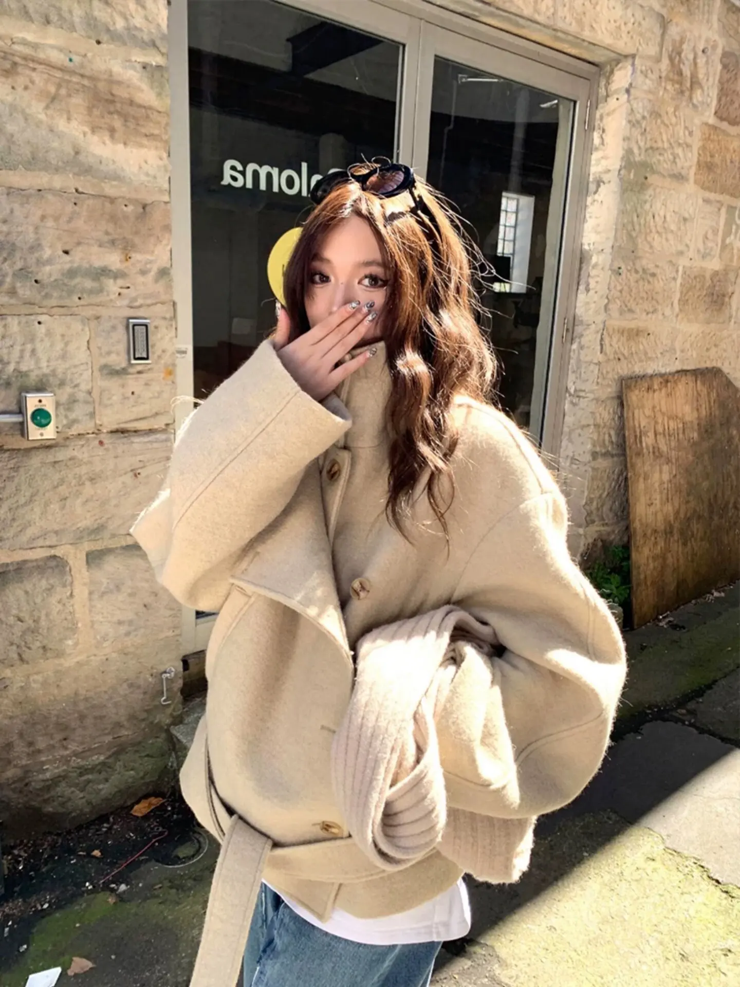 Woolen Coat for Women and Small Men, Thickened in Autumn and Winter 2026 New Temperament Korean Cashmere Woolen Coat