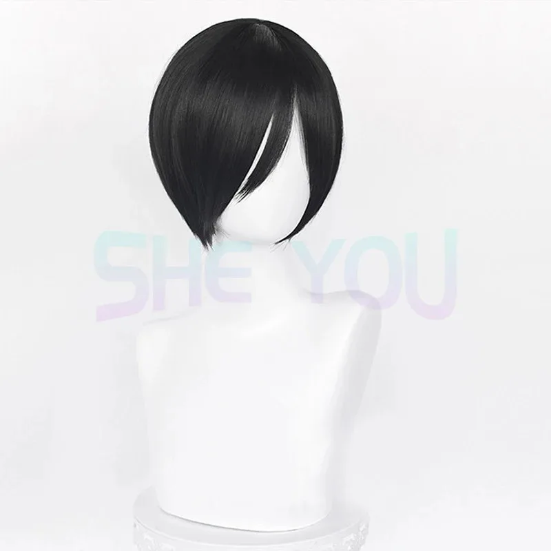 

2025 High Quality Ada Wong Cosplay Anime Black Women Short Heat Resistant Synthetic Hair Party Wigs + Wig Cap