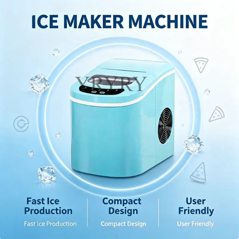 Electric Ice Cube Maker Portable Generator Cooler Compressor Ice Machine for a House Bars Restaurants Shops Ice Making Machine
