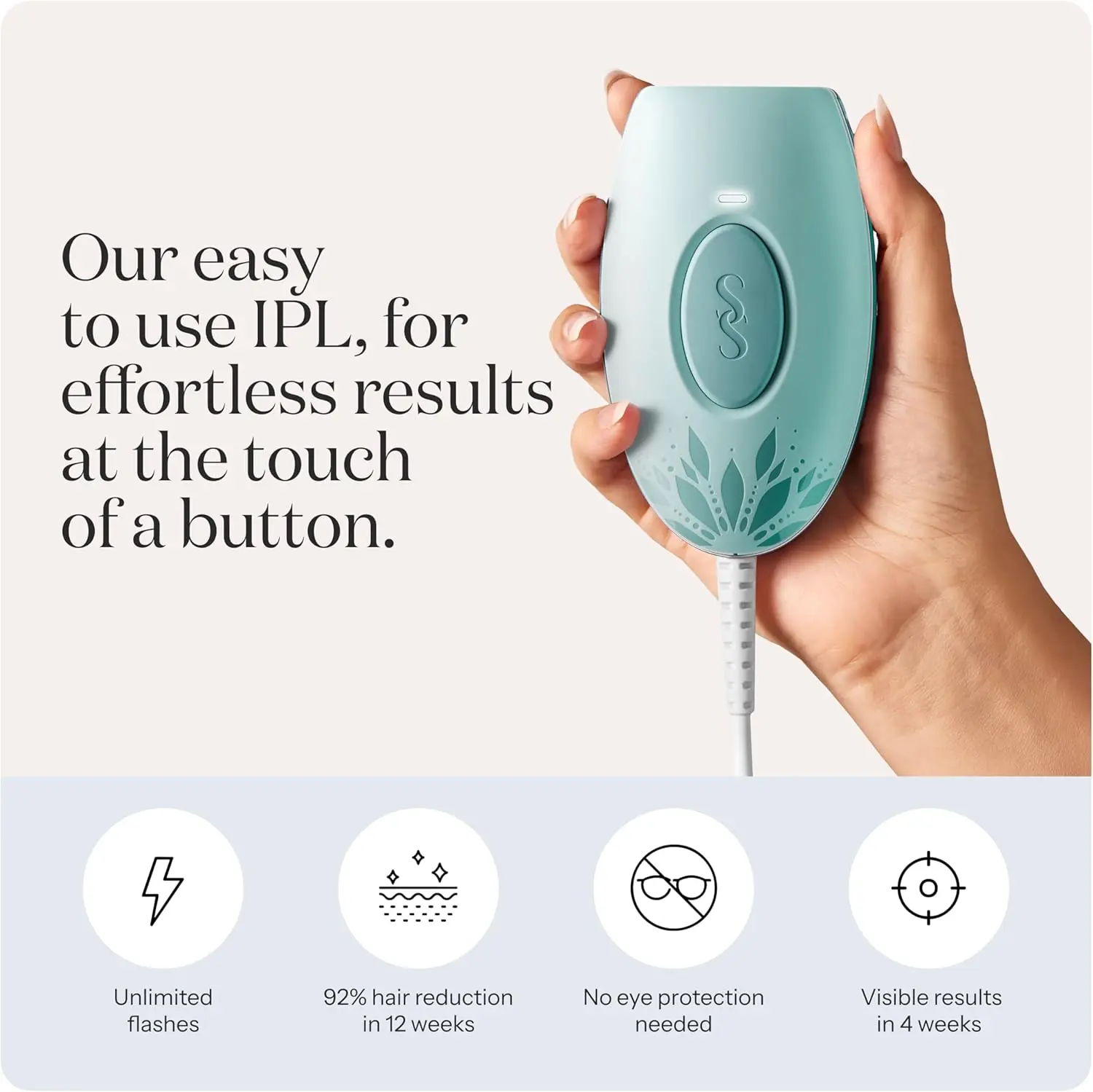 Pure Mini Lite IPL Hair Removal Device – Compact, Safe for Face & Body, Gentle & Painless, Salon-Quality Results