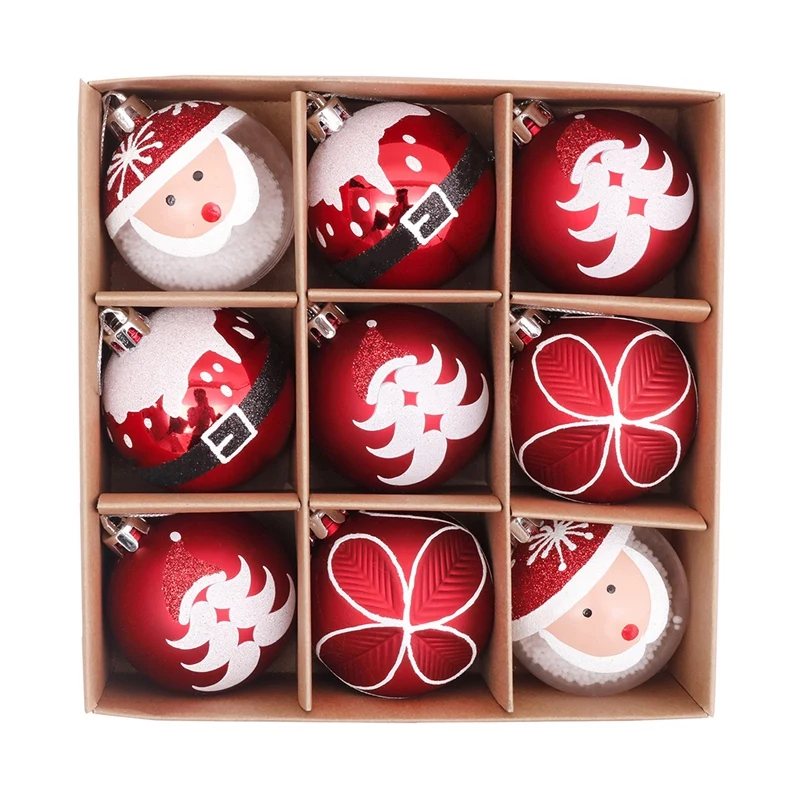 Décor de festival de Noël pour sapin de Noël, père Noël, 2.36 po, 9 pièces