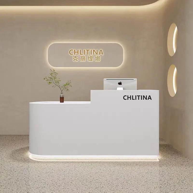 Cheap Business Reception Desk Display Trade Show Retractable Reception Desk Antique Bancone Per Negozio Office Furniture