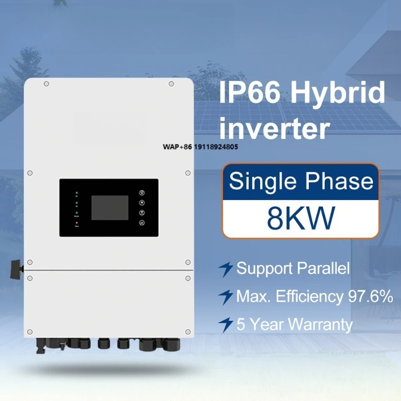 Single Phase IP65 8KW Hybrid Solar Inverter 6KW 8000W 8KVA Support Low Voltage 48V Battery Onduleur Solaire Hybride