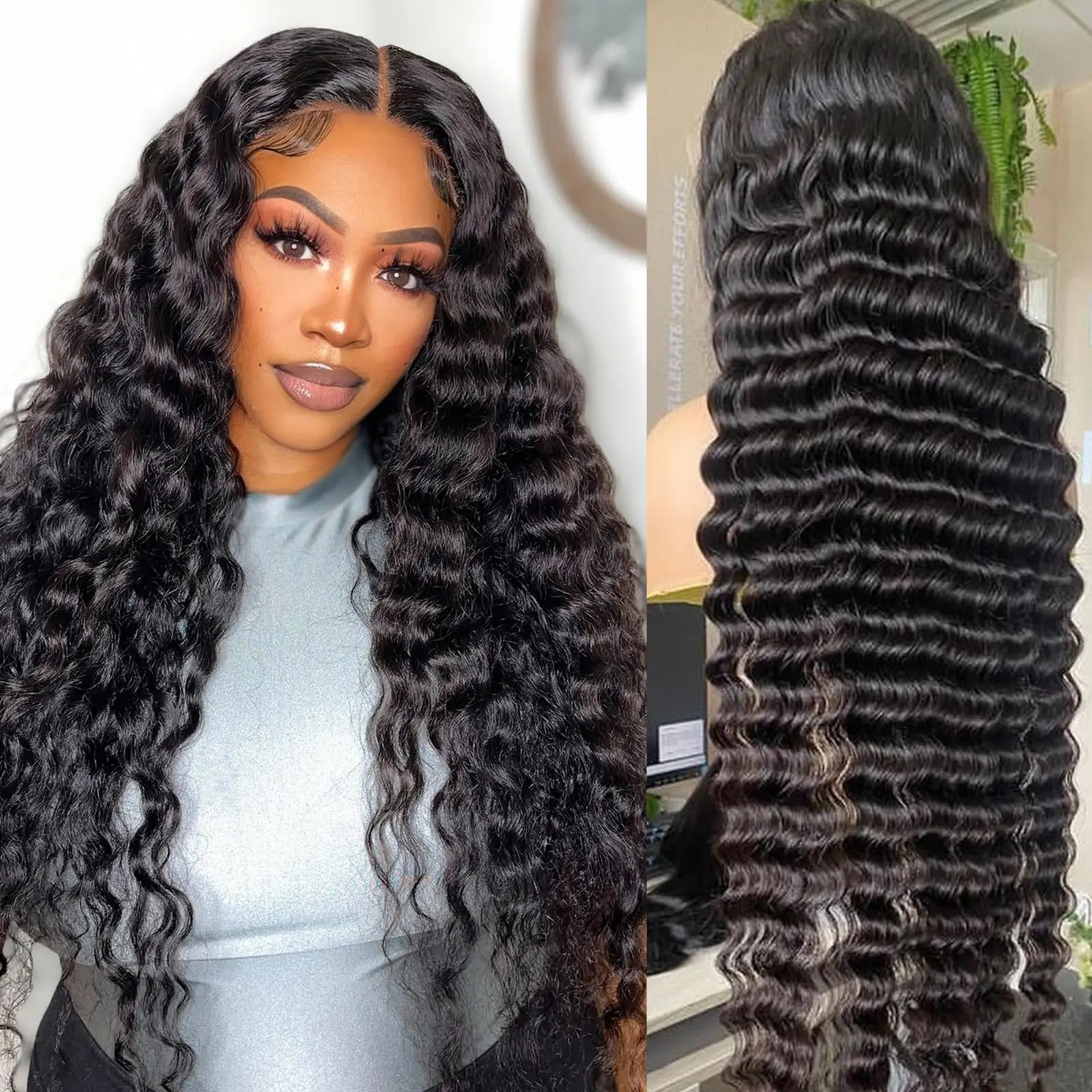 Deep Wave Frontal Wig 30 Inch 13x4 Lace Human Hair Wigs For Women Human Hair Hd Water Wave Lace Front Wig Curly Human Hair Wig