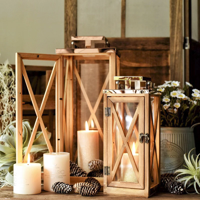 Transparent Glass Candle Holder Garden Large candle Lantern Velas Decoration wedding centerpieces Luxury home decoration