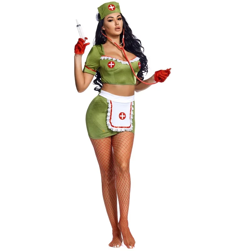 Adult loween een Performance Costume Cosplay Separate Stage Outfit Surgical Doctor Suit Polyester Fiber Ladies Faion