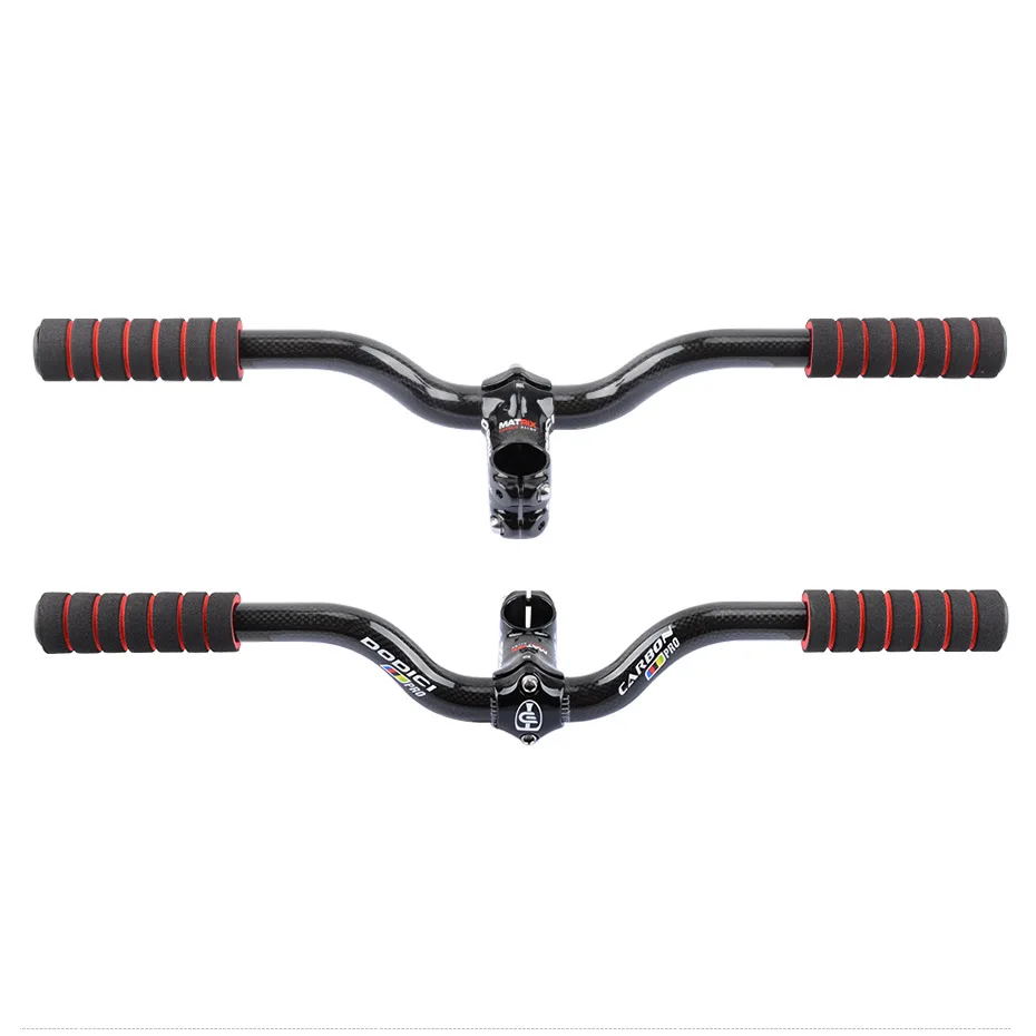 

DODICI-Короткий руль из углеродного волокна с 3K блеском + балансировочный руль из алюминиевого сплава, супер легкий дорожный велосипед, 25,4 мм * 28,6 мм