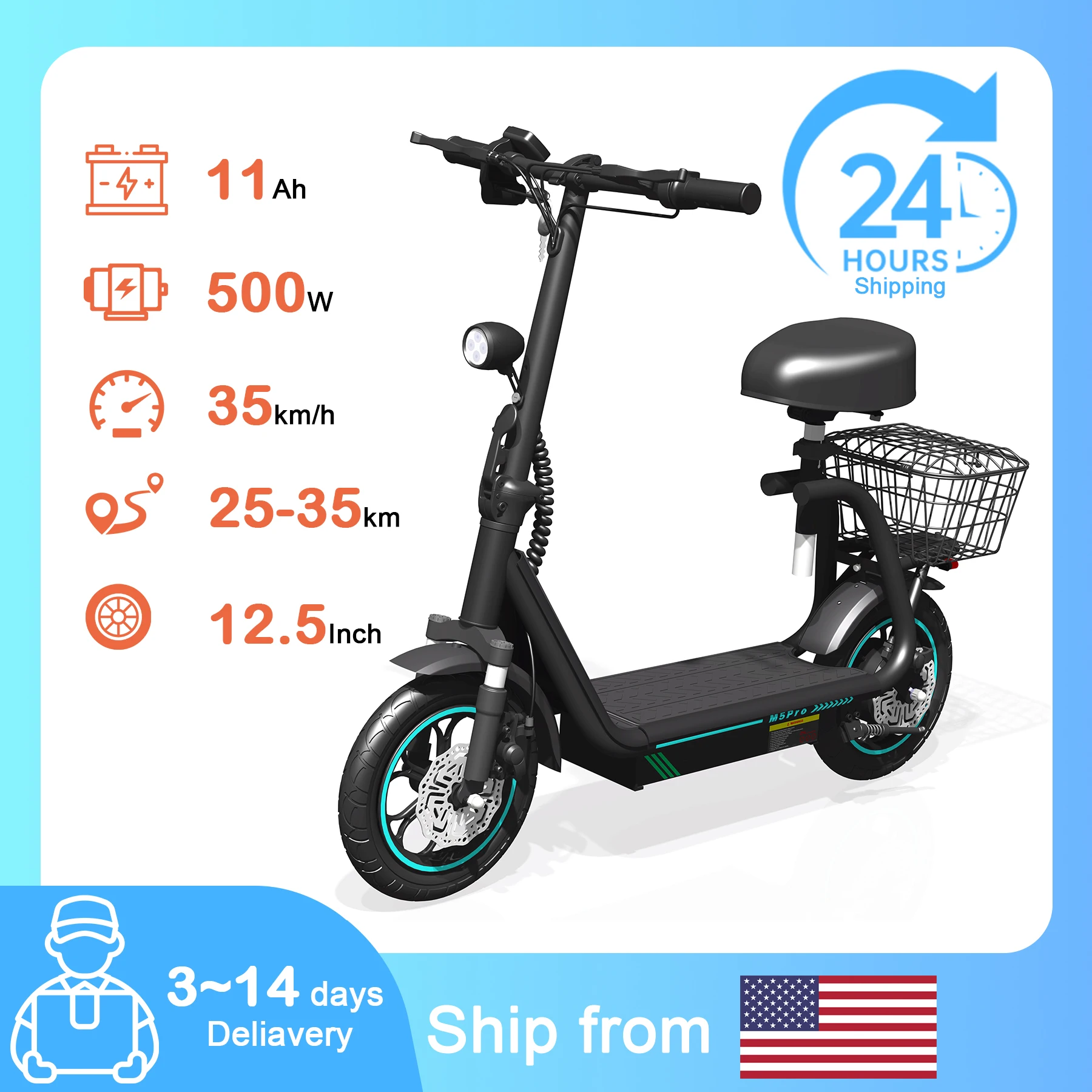 

Электрический скутер Bogist M5 pro, силовой двигатель мощностью 500 Вт, 15 ° Hill Climb, 12,5-дюймовые шины и умный светодиодный дисплей для городских мобильных устройств