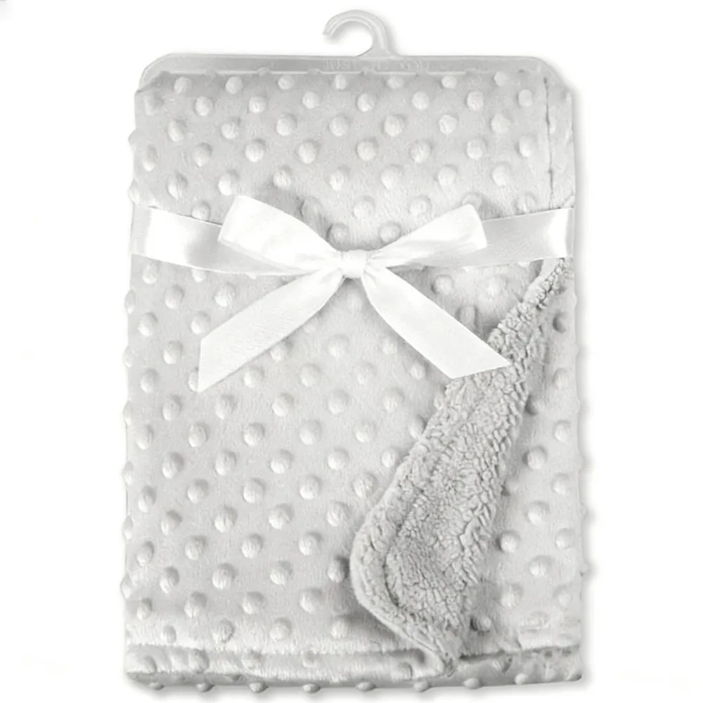 Baby Blanket & Swaddling Newborn Thermal Soft Fleece Blanket Winter Solid Bedding Set Cotton Quilt Infant Bedding Swaddle Wrap