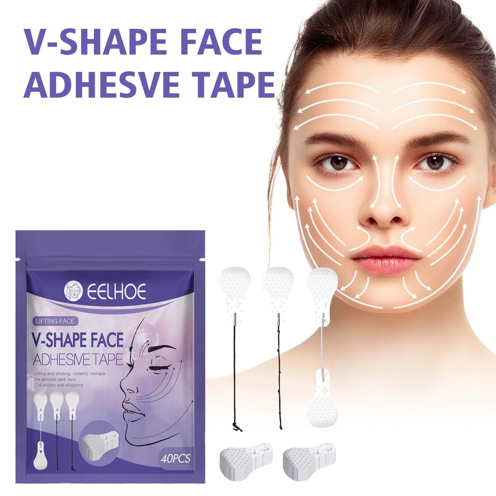 40/80Pcs Invisible Face Stickers Neck Eye Double Chin Lift V Shape Tapes Fade Fine Lines Makeup Facelifting Patch Adhesives