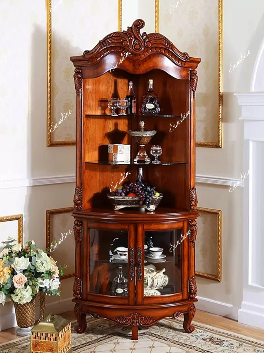 American style, corner cabinet living room solid wood, shelf bedroom, simple and modern