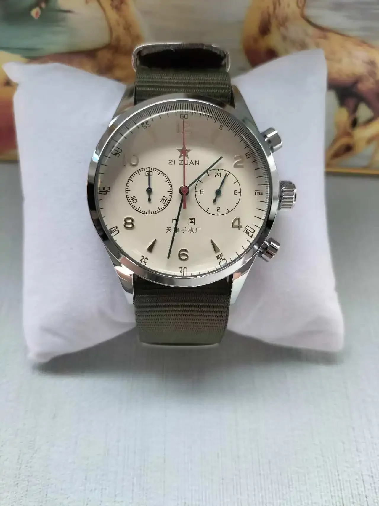 Montre à Quartz Seagull 1963 Pilot Aviation Chronograph Rétro à Cadran Jaune Pour Homme, Étanche Au Quotidien Et Polyvalente.