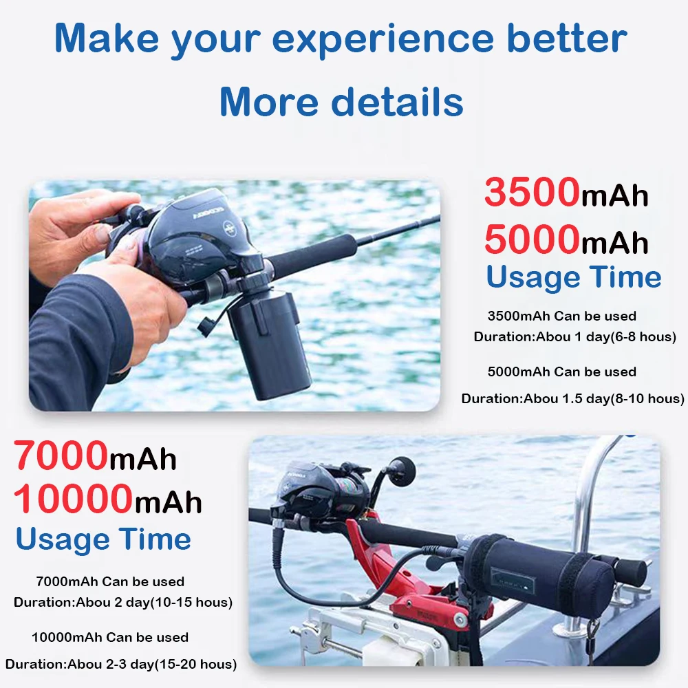 Display di alimentazione 14.8V 5000mAh Mulinello elettrico Batteria per SHIMANO DAIWA ECOODA 10000mAh Pesca Mulinello elettrico Ruota Batteria al litio