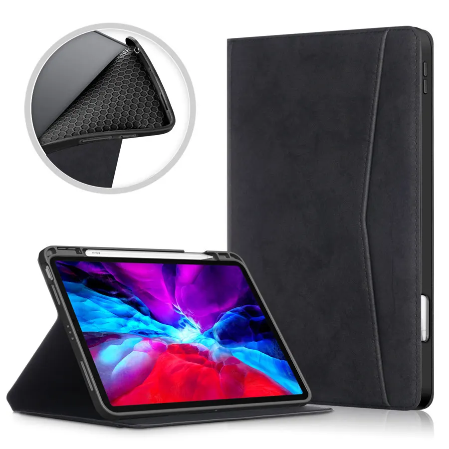 

For iPad 2020 Case Magnetic Cover Smart Large Coque Soft TPU With Pen Slot For iPad Air 10.9 inch A2072 A2324 Case +Film Pen