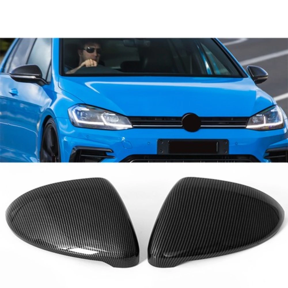 

Rearview Side wing mirror cover Carbon Fiber Pattern Black Replacement for VW Golf 7 7.5 GTI R GTE GTD 2013 2014 2015-2020