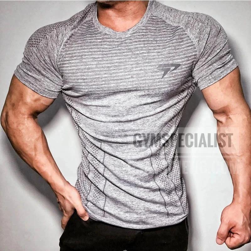 T-Shirt Mens Short Sleeves T Shirt Men Gyms Bodybuilding Skin Tight Thermal Compression Shirts Workout Top