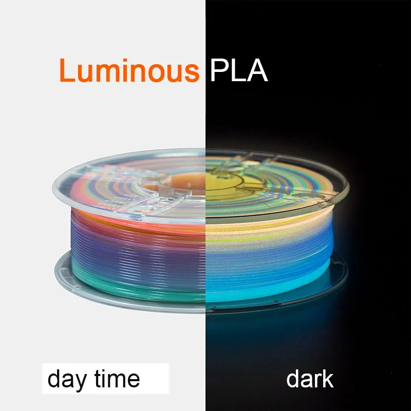 1.75mm Glows In The Dark PLA Noctilucent Filament Sublimation Plastic 3D Printer Material Glowing Rainbow Firefly Green Filament