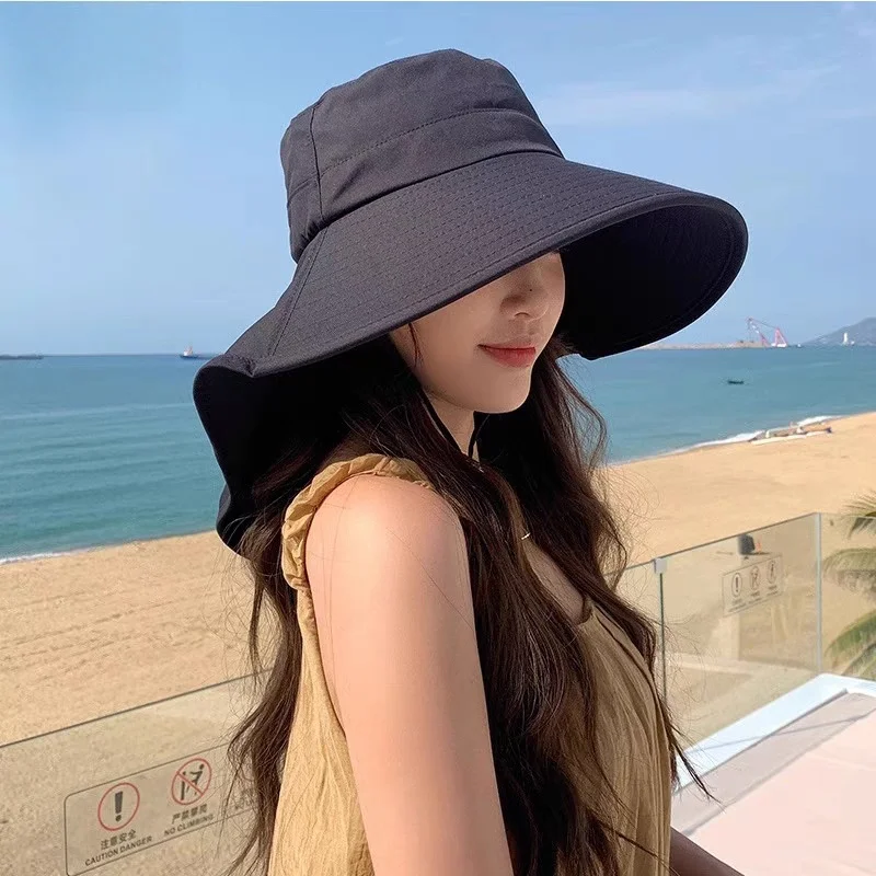 

1 шт., женская шляпа от солнца, антипоходная рыболовная шляпа с широкими полями, складная летняя пляжная шляпа с чехлом на шею, уличные козырьки