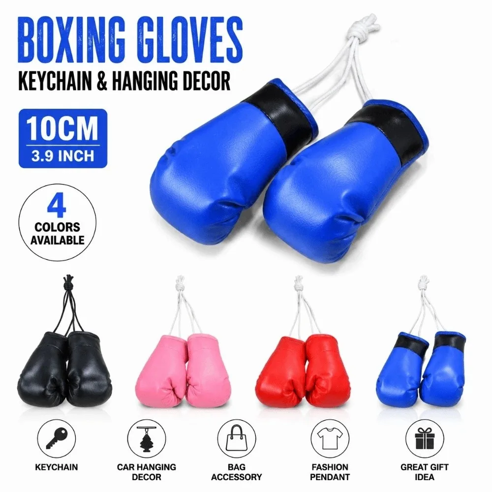 Creative Boxing Glove Pendant Keychain 10cm Pendant Accessories Boxing Keychain Simulation Car Hanging Pendant Sports Fan Gift