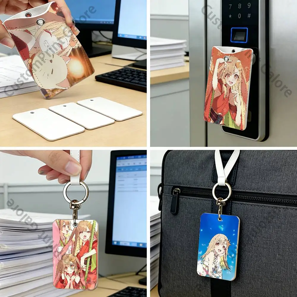 C-Cosmic P-Princess K-Kaguya Custom Access Card Case Leather Card Holder Keychain Key Ring Transportation Card Case Gifts