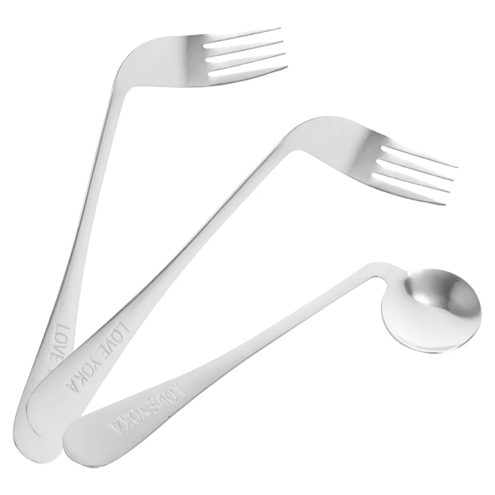 Elbow Spoon Fork Adaptive Food Plates Toddler Silverware Utensils Angled Old Man Assist Tableware Hand Eating Travel