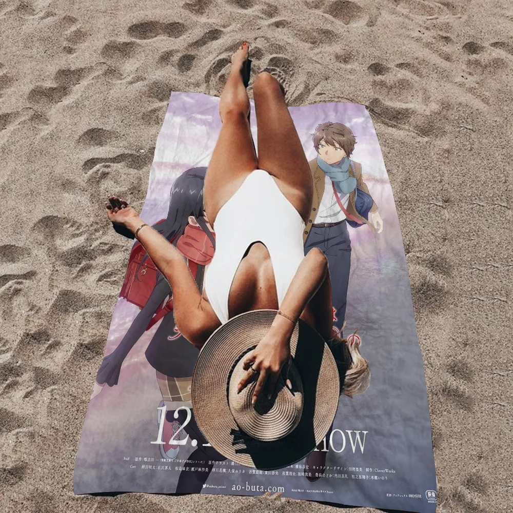 

Anime Seishun Buta Yarou Microfiber Printed Beach Towel Mountain Climbing Yoga Beach Swimming Running Absorbent Soft Towel