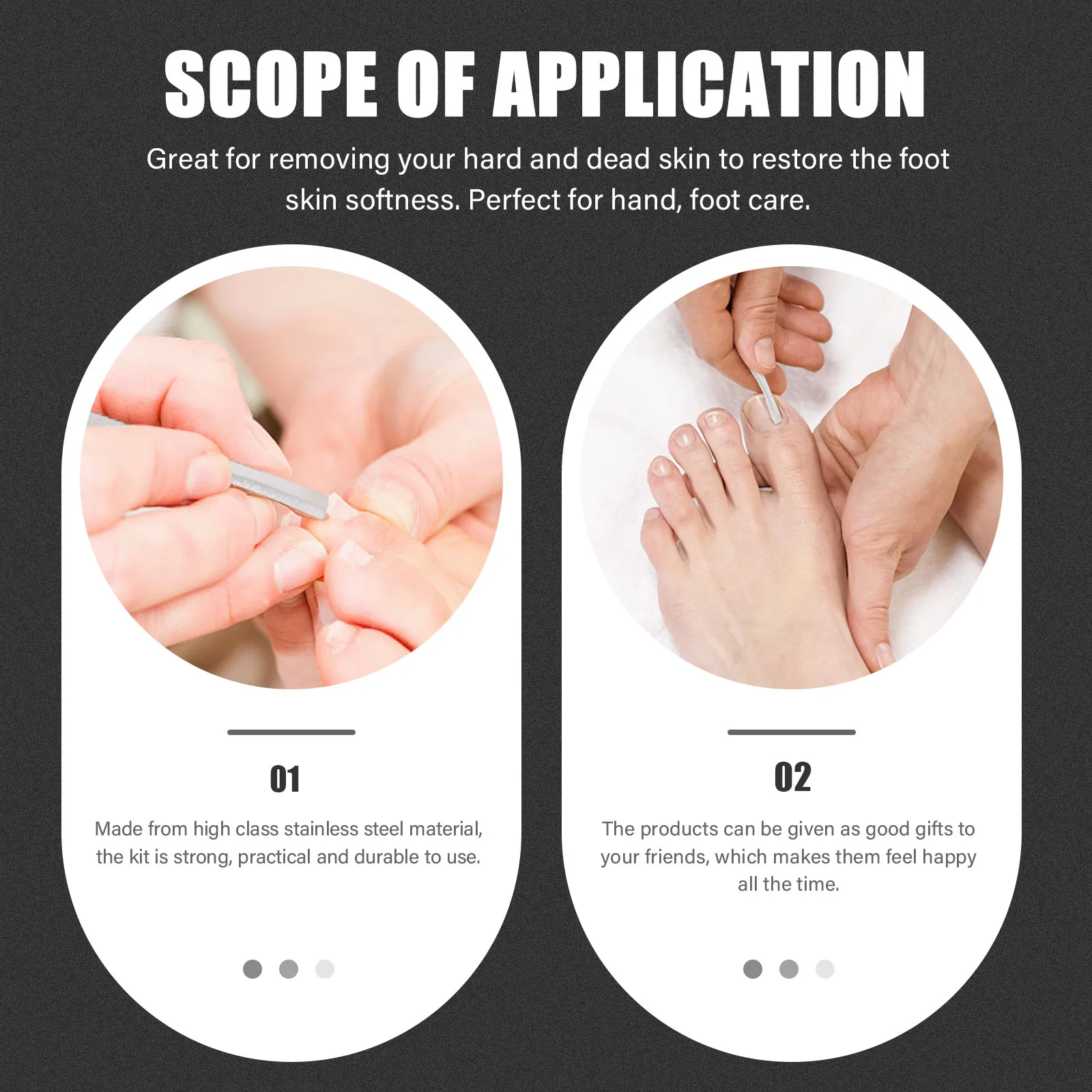 

10Pcs Professional Pedicure Tool Stainless Steel Nail Trimmer Dead Skin Scraper Foot Caring Supplies Portable Multi-Functional