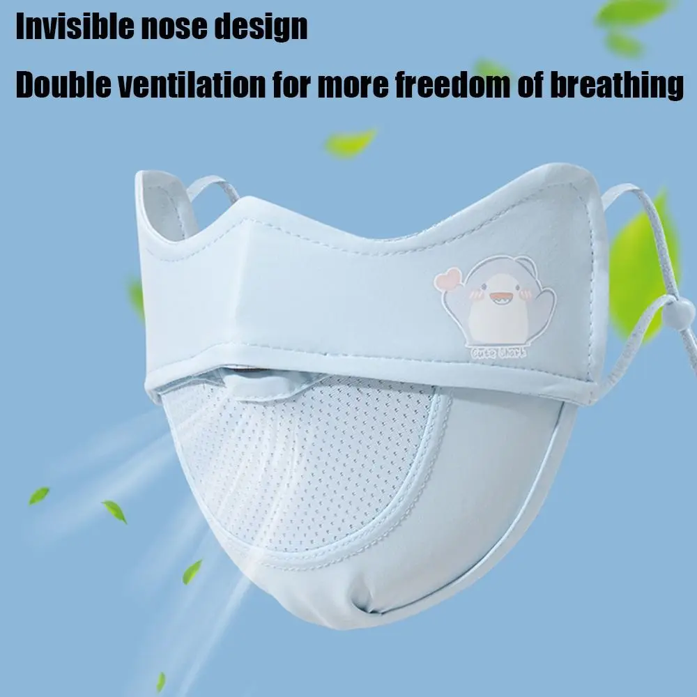 Cartoon Patroon Kinderen Ijs Zijde Masker Schattig Anti-uv Ademend Traceless Gezichtsmasker Anti Pollen Zonnebrandcrème Masker