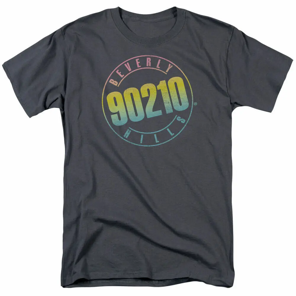 Beverly Hills 90210 Color Blend Logo T Shirt Mens Licensed Classic TV Charcoal