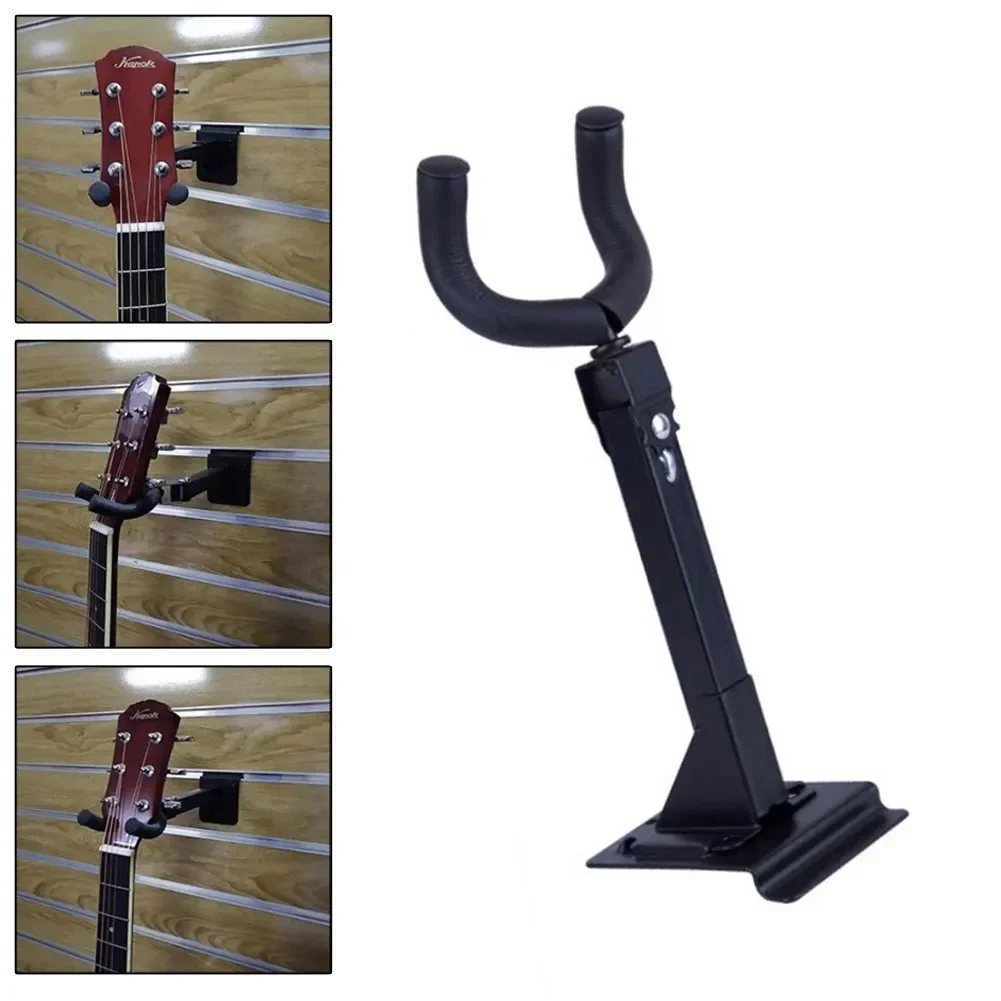 1pc Guitar Wall Mount Hanger 180 Degrees Adjust Covered With Soft Foam Padding Blacks Metal Electric Guitar Accessories