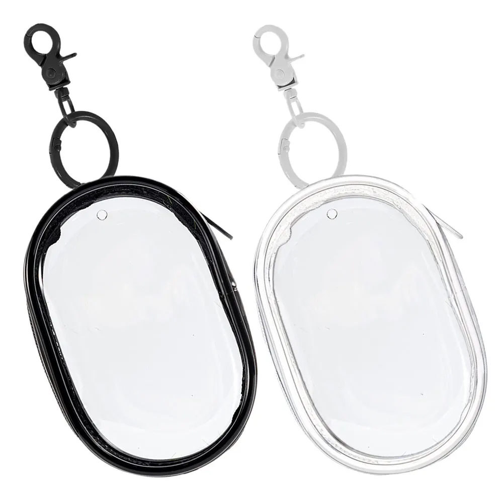 

2pcs Portable Transparent Usb Flash Disk Display Keychain Storage Case Small Items Holder Mini Clear Bag For Keys
