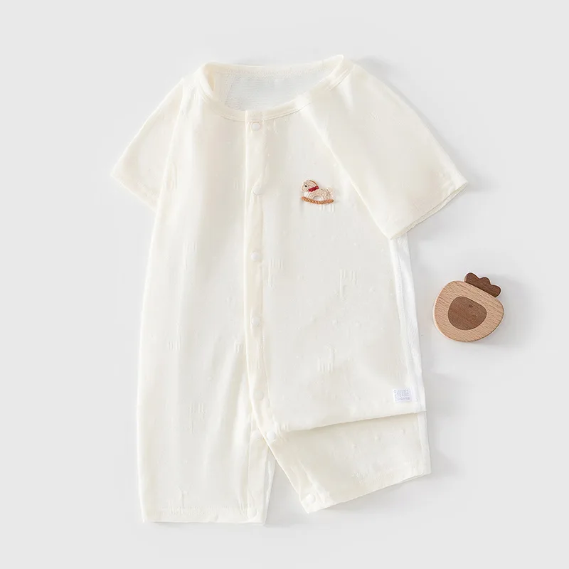 0-12M Baby Crawler Outfit Short-Sleeve Summer Romper High-Quality 100% Cotton Newborn Onesie