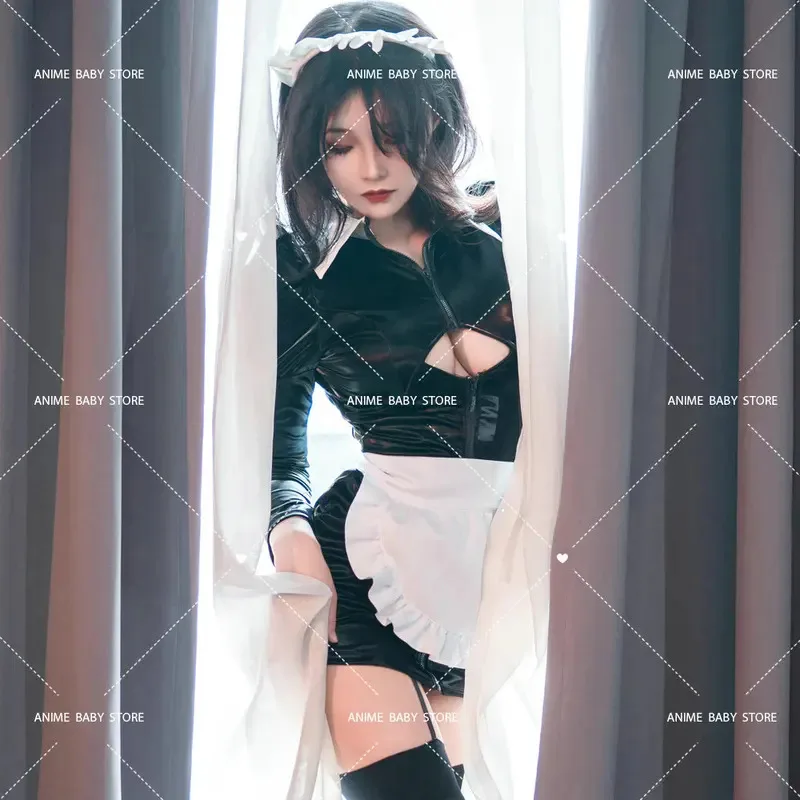 

qq34Original Black White Lolita mature Cosplay Sweet for Geek Girls Halloween Costume Sexy Maid Dress