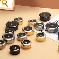 Round Metal Loosing Diamond Storage Collection Box Glass Top Jar Jewelry Beads Gem Display Case Gemstone Stand Holder Organizer