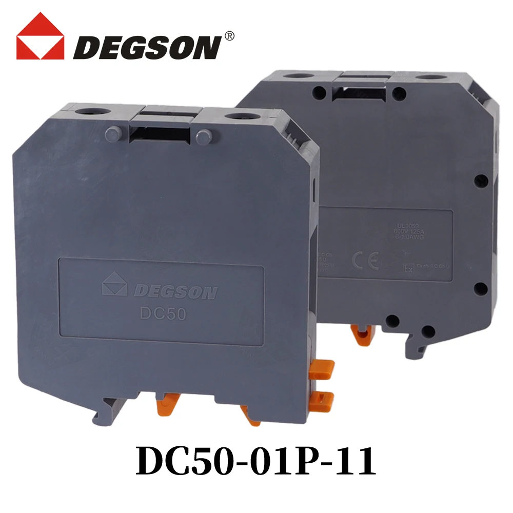 10Pcs DEGSON DC50-01P-11-00ZH Din rail terminal blocks Connector Screw Type Terminal Block DC50 01P Phoenix  Contact 150A 500V