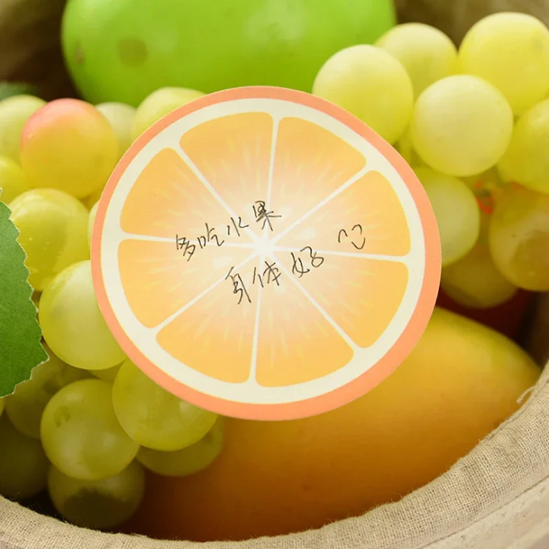 1pcs round color fruit cross-sectional pattern sticky notes N times sticky notes 11 selected  notes for writing notes