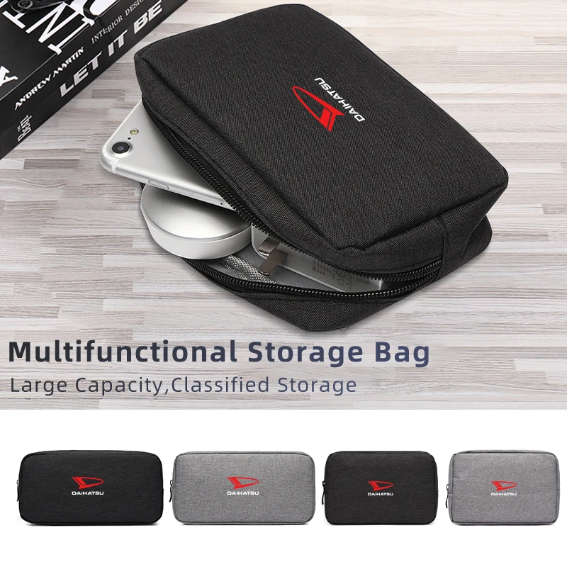 Bolsa de armazenamento de cabo digital, organizador de carregador, capa de celular para daihatsu terios sirion mira materia rocky yrv feroza charade