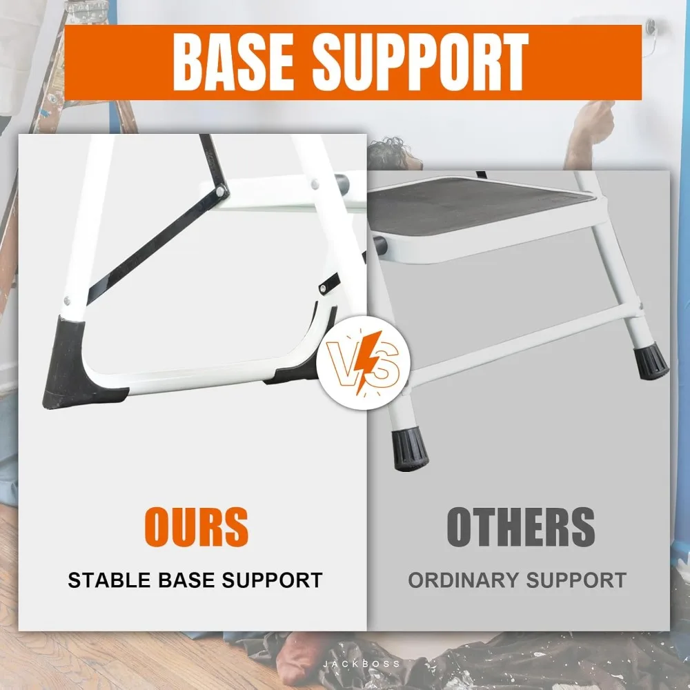 Opvouwbare lichtgewicht opstapkruk met breed antislippedaal voor thuis, kantoor, keuken en garage, servicekroogte 27.