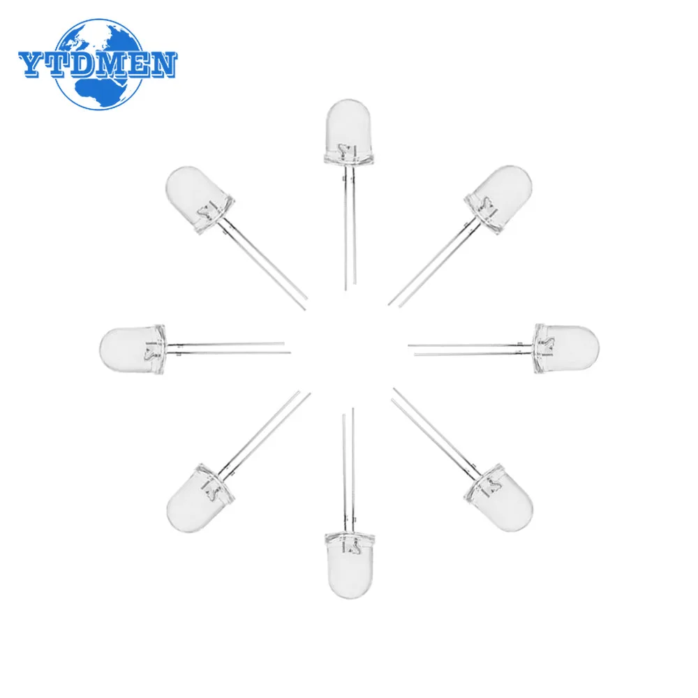 20 Stuks Transparante Led Diode 10Mm Wit Geel Blauw F10 Led Lights Diodes