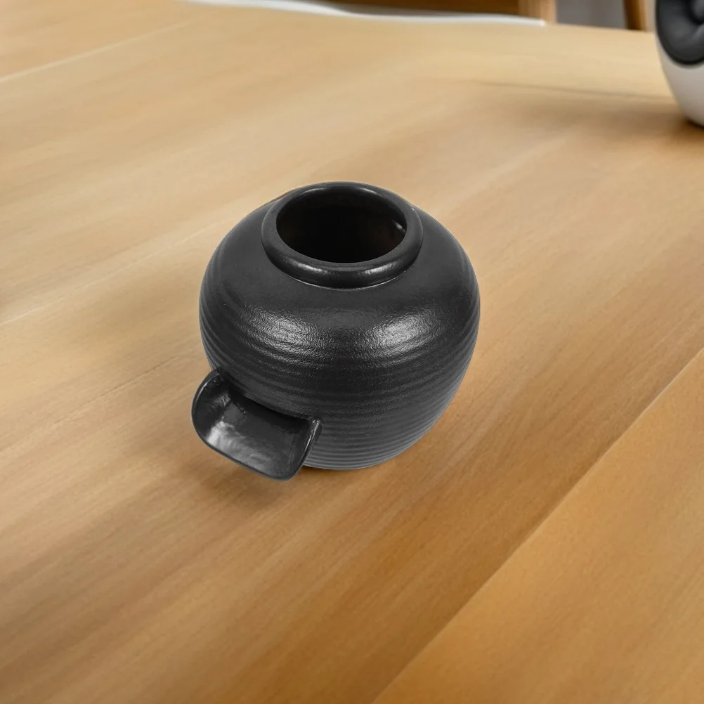 

Outdoor Ceramic Fountain Jar Black Ancient Fish Tank Water Feature Garden Courtyard Backyard Circulating Water Landscape Decor