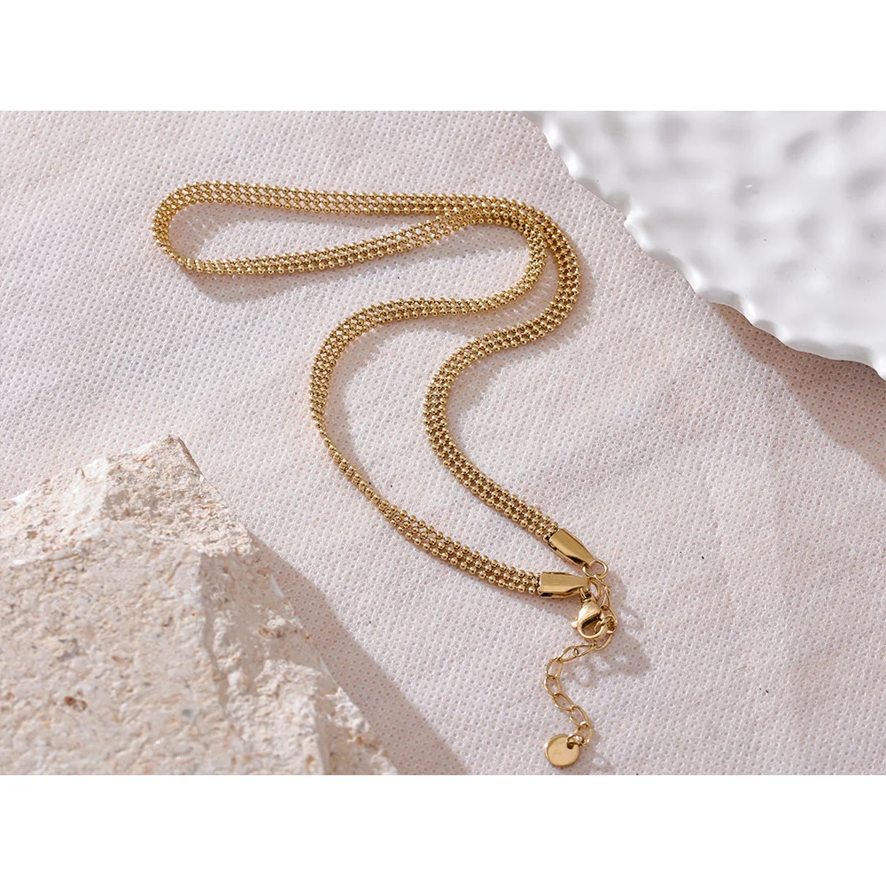 Yhpup Stainless Steel Chain Collar Necklace for Women Waterproof Jewelry Chic Accessories