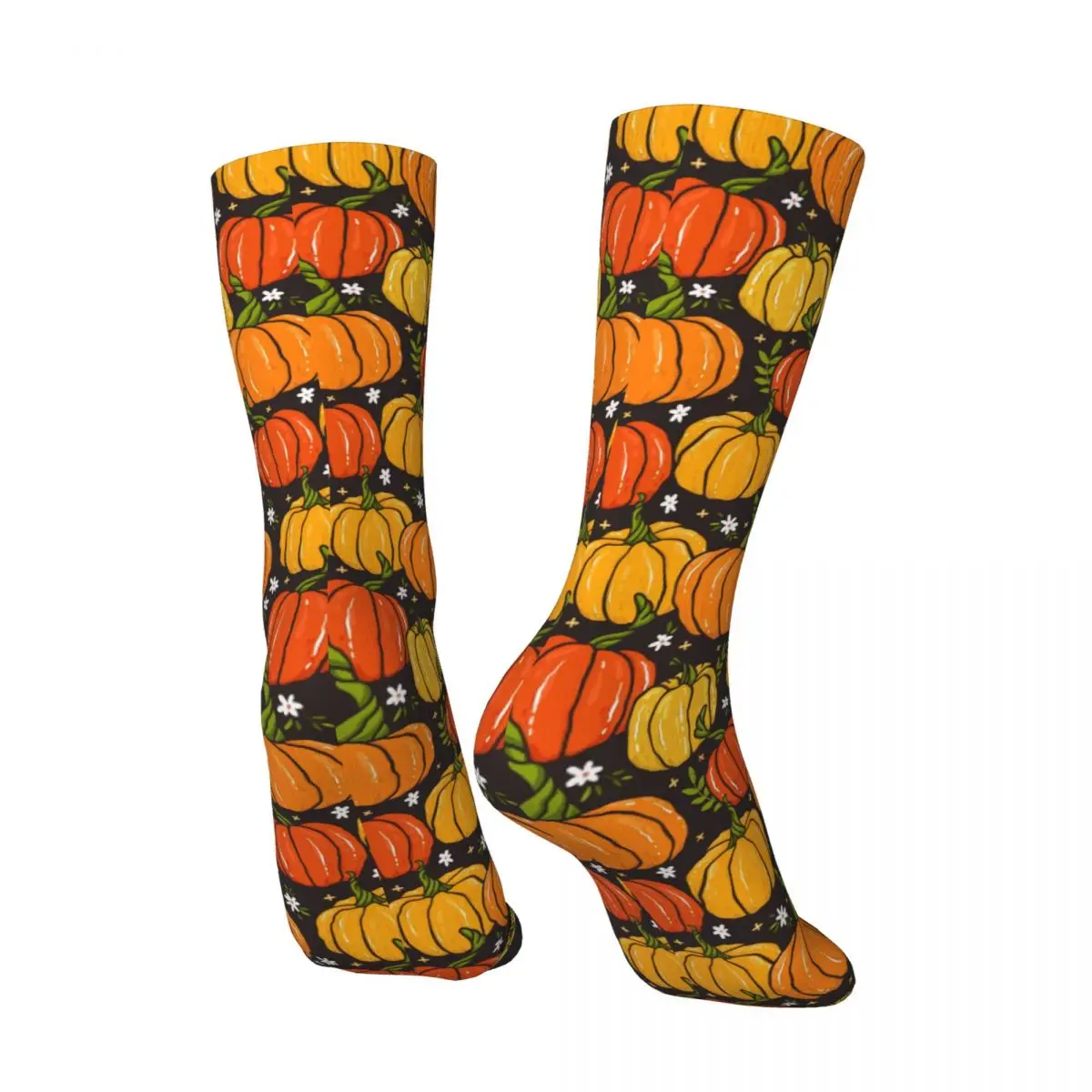 Cute Hand Drawn Pumpkin Socks Leisure Stockings Adults Men Soft Breathable Climbing Socks Autumn Design Anti Bacterial Socks