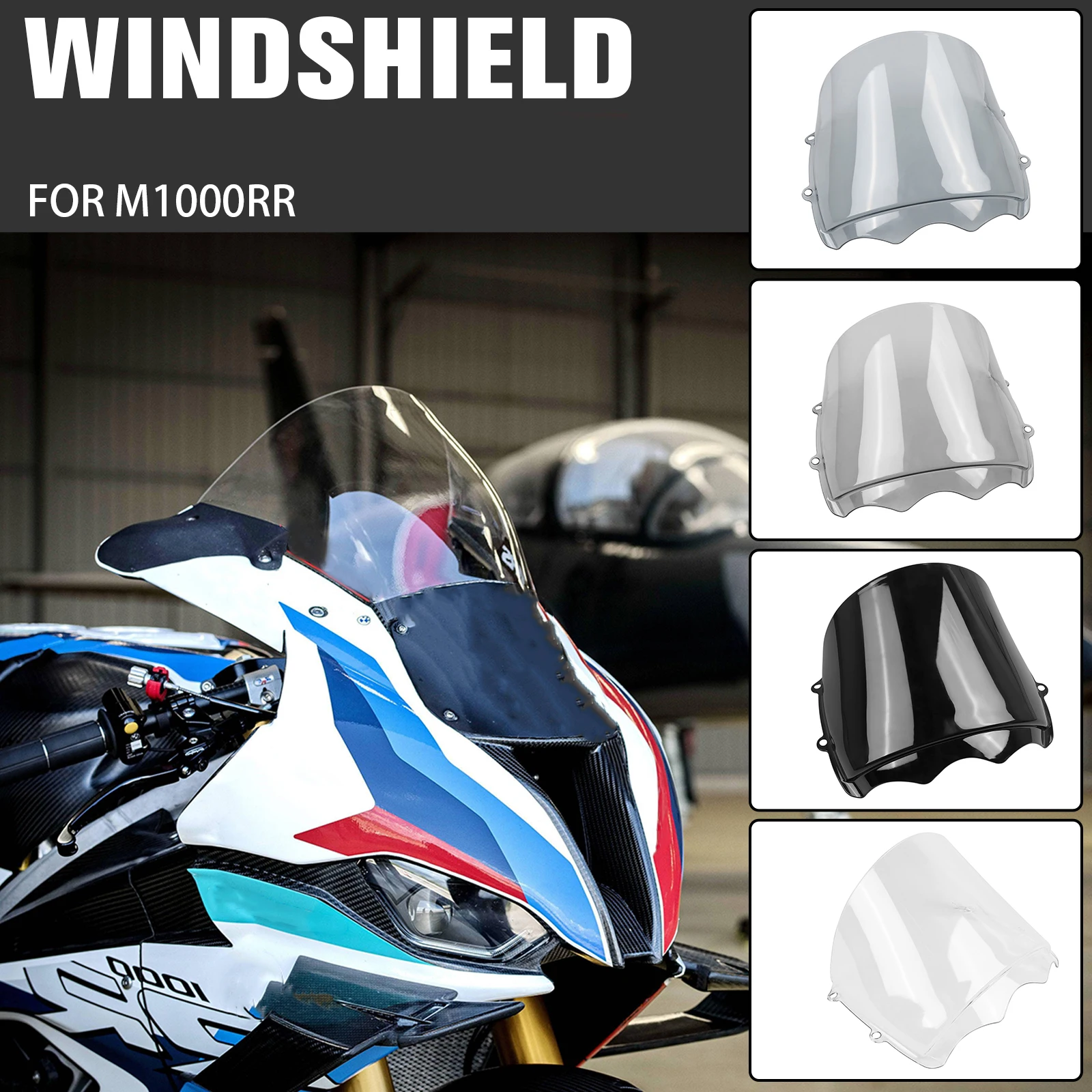

For BMW M1000RR S1000RR S 1000 RR M1000 RR 2023 2024 Motorcycle Windscreen Windshield Cover Spoiler Wind Deflectors Guard