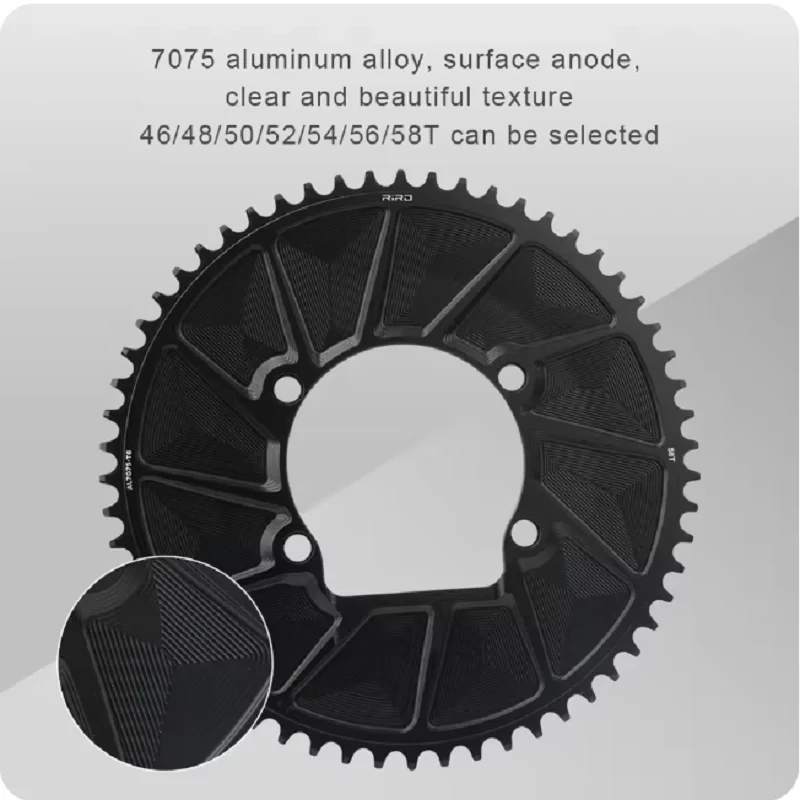 RIRO Bicycle Chainwheel 110BCD 46/48/50/52/54/56/58T Bike Crown Chainring Road Bike Single Sprocket for Shimano 105/FC-R7000