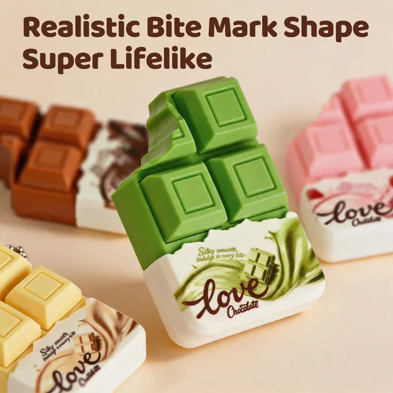 Chocolate Clicker Keychain Press & Bounce Fidget Toy Portable Bag Charm Cute Love Chocolate Sensory Toy for Stress Relief Gift