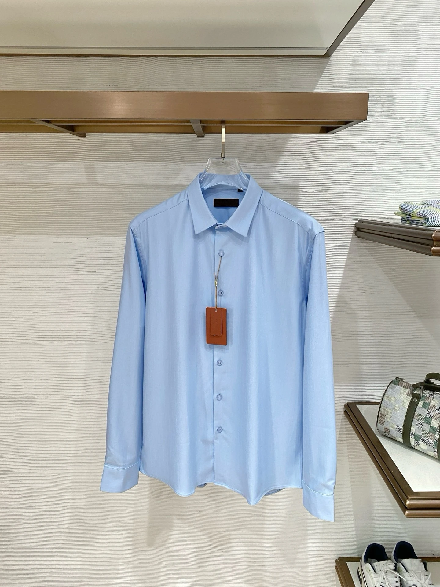Ligentleman Summer Casual Long Sleeve Shirt Men's Fashion Standard Fit Business Collar Shirt Comfortable Lightweight Shirt