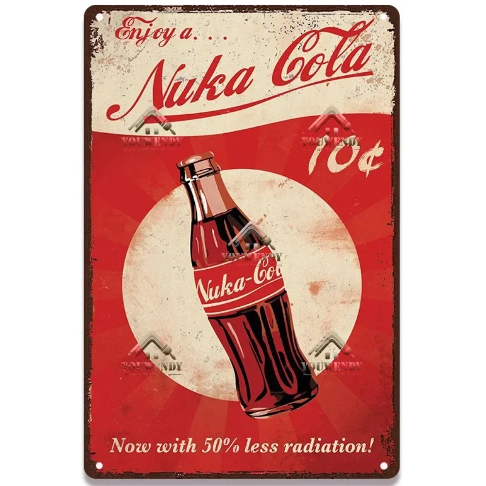 Charming Nuka Cola Drink Posters Game Metal Sign in A Traditional Retro Style Wonderful for Bar Pub Club Man Cave Wall Adornment